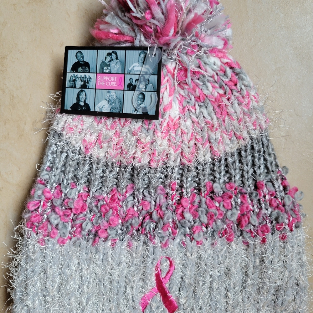 Breast cancer awareness winter hat